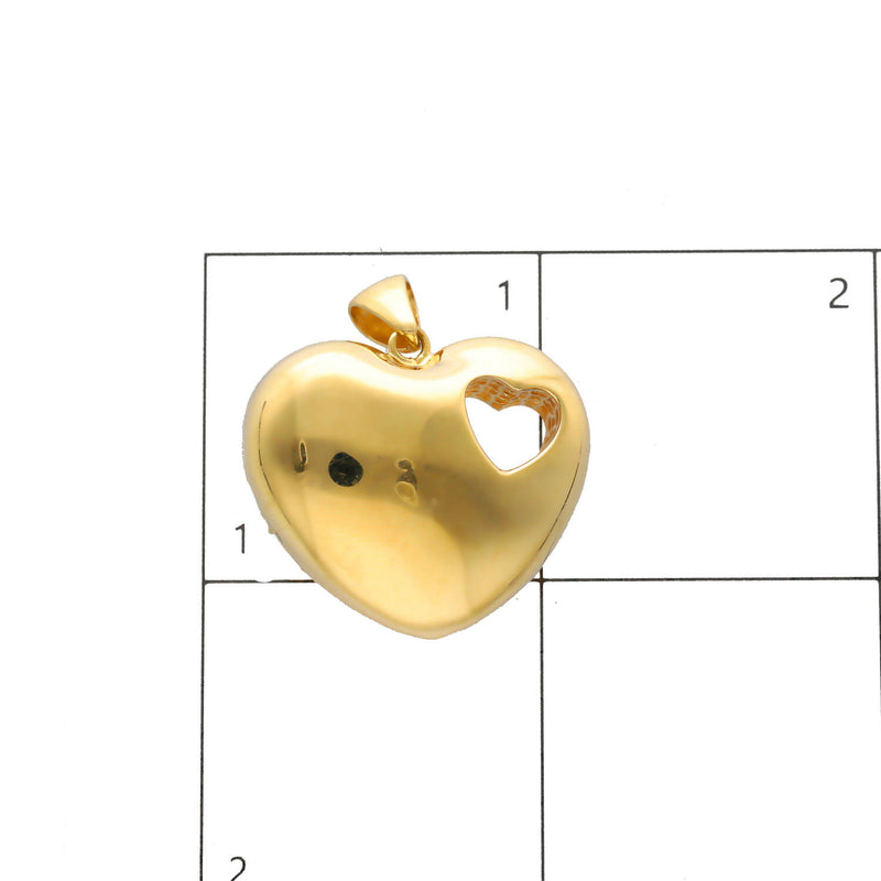 14 Karat Gold Bubble Heart Mesh Charm