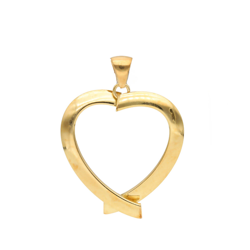 Real Gold Plain Heart Charm