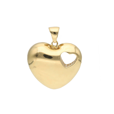 14 Karat Gold Bubble Heart Mesh Charm