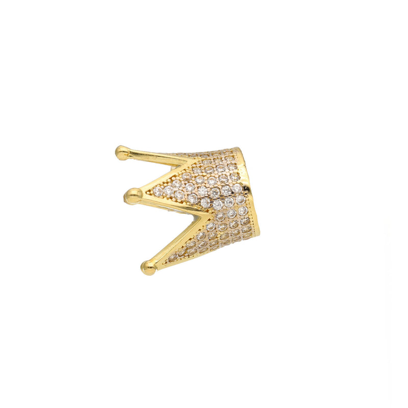 14 Karat Gold Cz Fancy Crown Charm