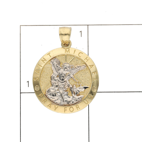 14 Karat Gold Two Tone St Michael Medal
