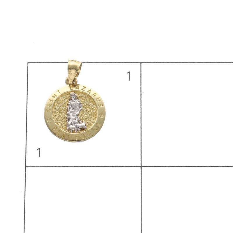 10 Karat Gold St Lazaro Medal Cuban Set