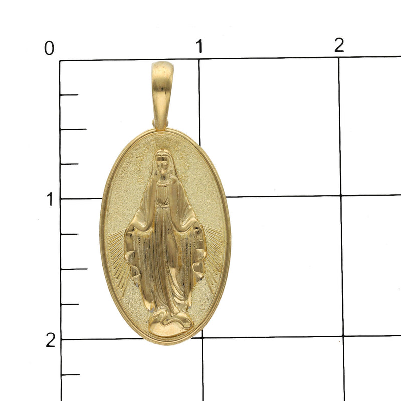 10 Karat Gold Virgin Mary Miraculous Oval Medal