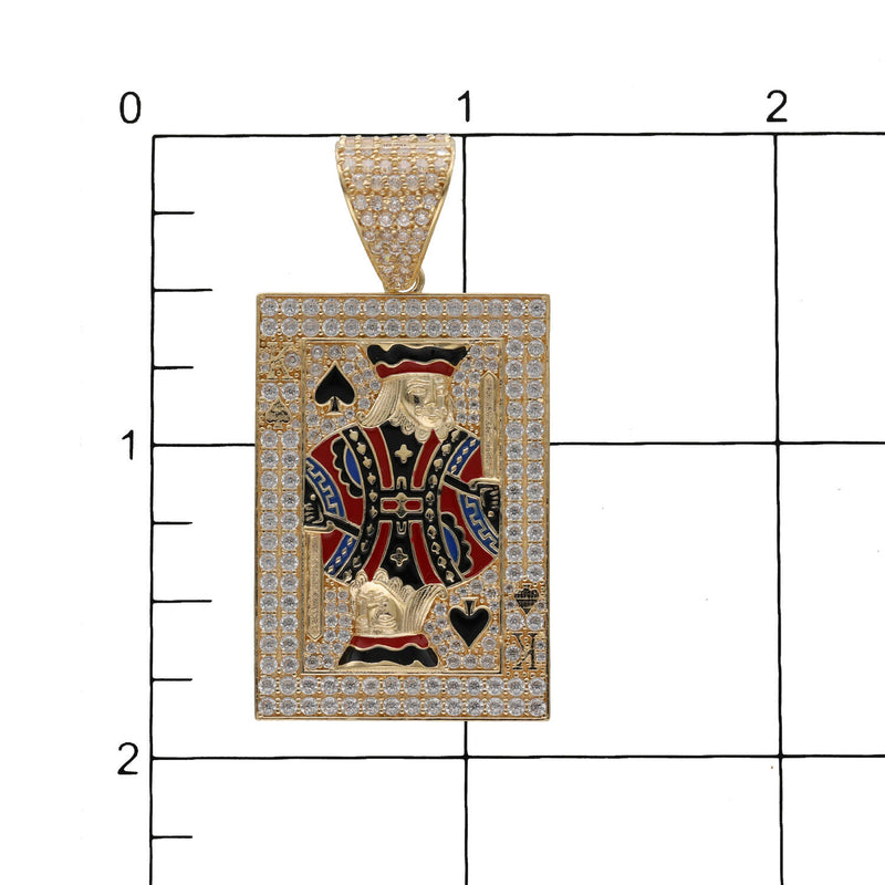 10 Karat Gold King of Black Spades Card Charm