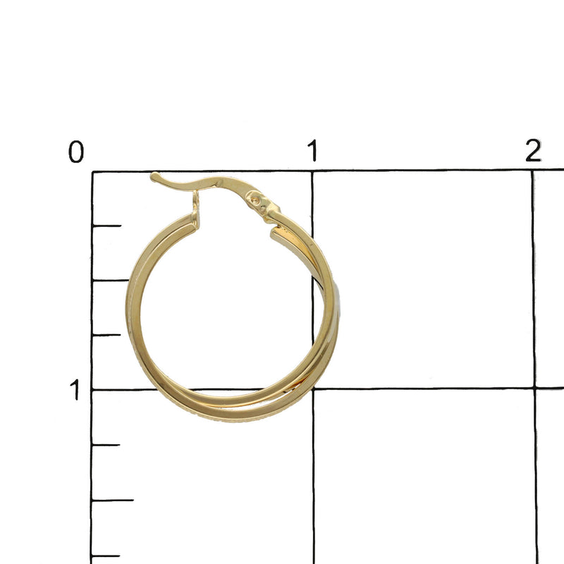 14 Karat Gold Greek Style Double Hoop Earrings
