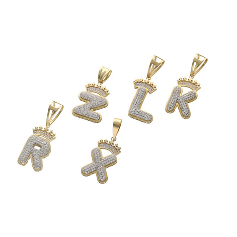 10 Karat Gold Initial Crown Charm