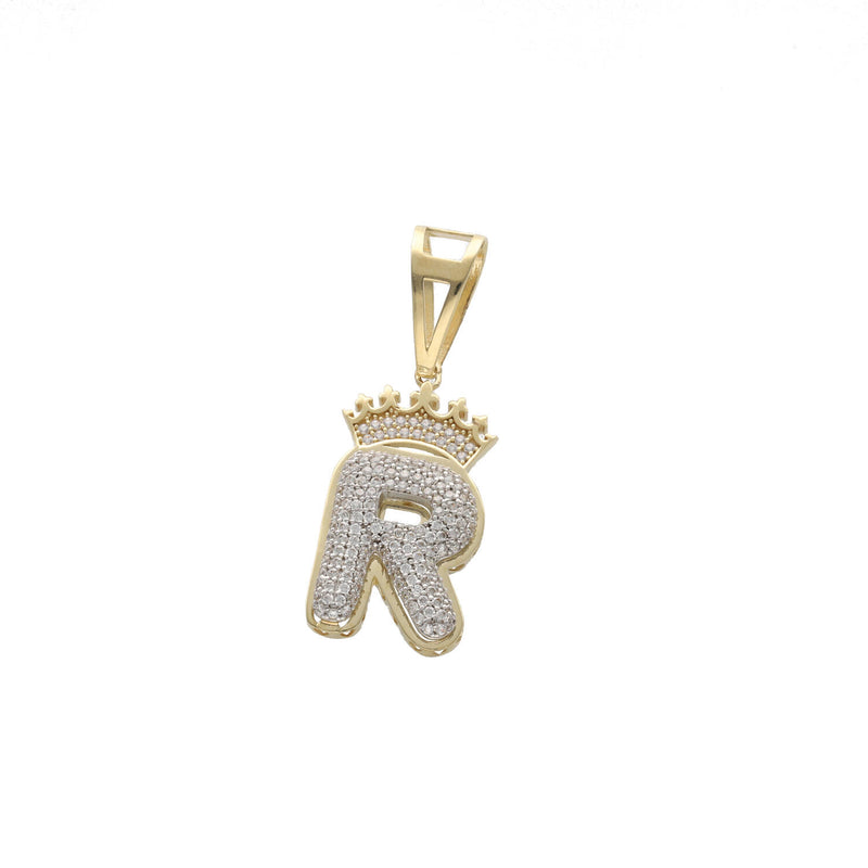 10 Karat Gold Initial Crown Charm