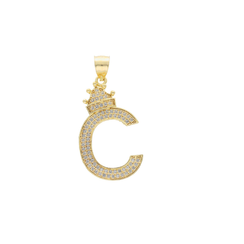 10 Karat Gold Initial Crown Charm
