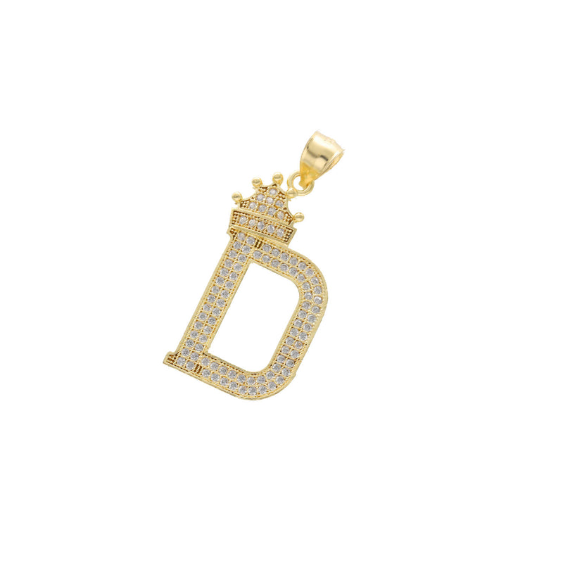 10 Karat Gold Initial Crown Charm