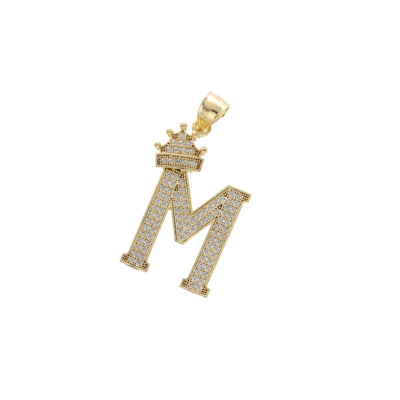 10 Karat Gold Initial Crown Charm