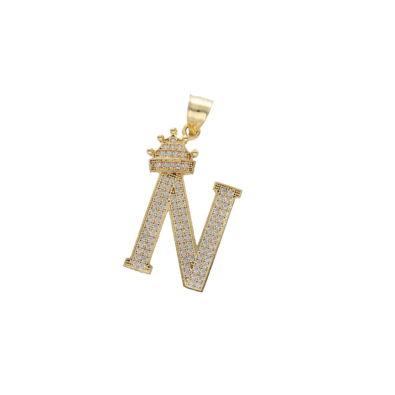 10 Karat Gold Initial Crown Charm