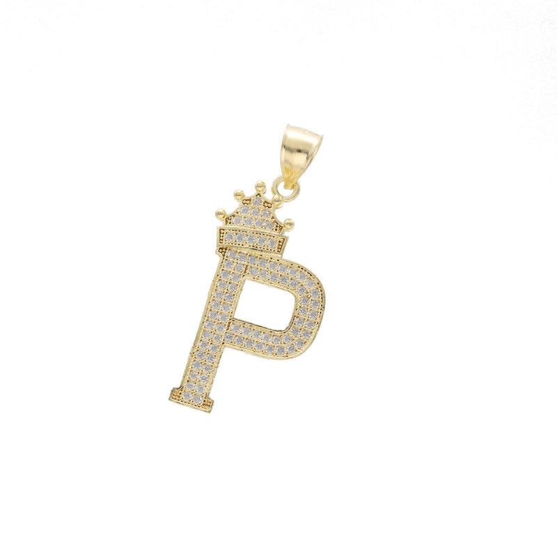 10 Karat Gold Initial Crown Charm