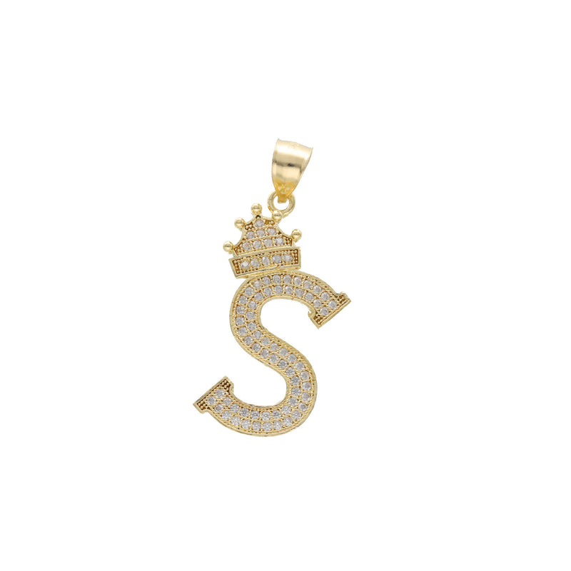 10 Karat Gold Initial Crown Charm