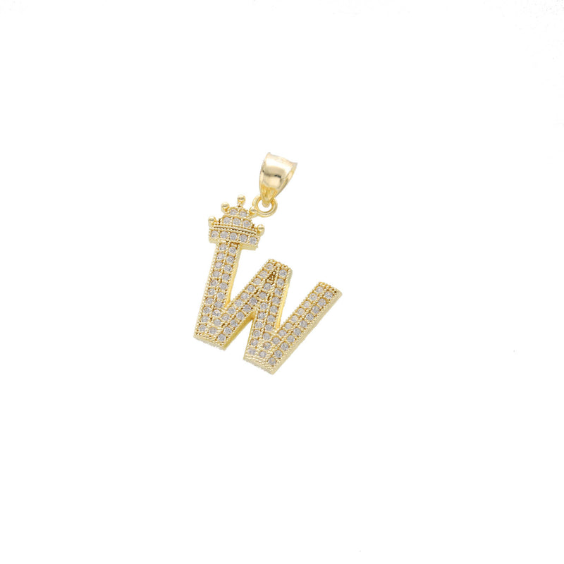 Letter W Gold Pendant