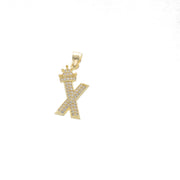 Gold X letter pendant.