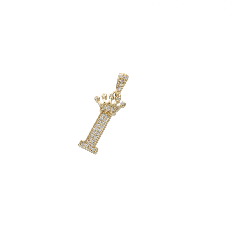 Letter i initial Gold Pendant