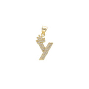 Real Gold Letter Y pendant