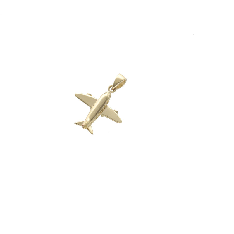 14 Karat Gold Airplane Pendant Charm