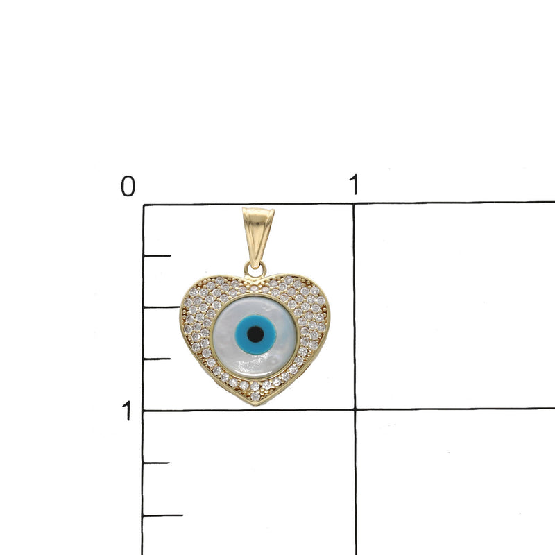 14 Karat Gold Heart Eye Charm