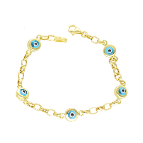 14 Karat Gold Rolo Eye Bracelet 3.7 x6