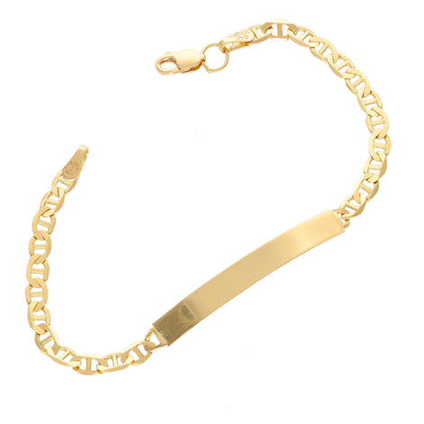 10 Karat Solid Gold Mariner ID Bracelet  3.5x 6
