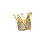 14k gold and zirconia crown charm 