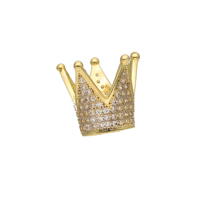 14k gold and zirconia crown charm 