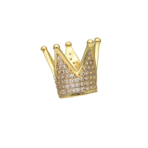 14k gold and zirconia crown charm 