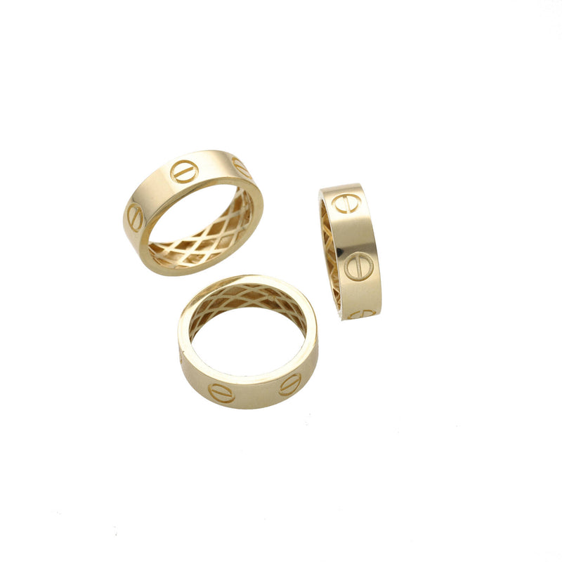 14 Karat Gold Screw Head Fancy Band Ring 6mm - 2025 Jewelry