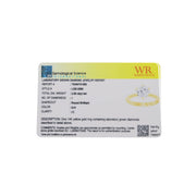 Card of Gemological Science where it states the ring specs.