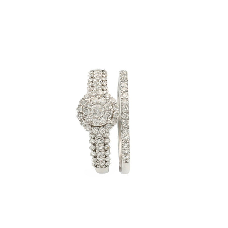 10 Karat White Gold 3/4 ctw Diamond Bridal Duo Set