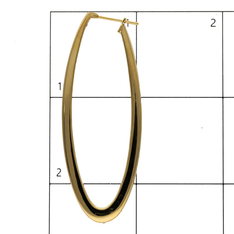 14 Karat Gold Oval Hoops Earrings