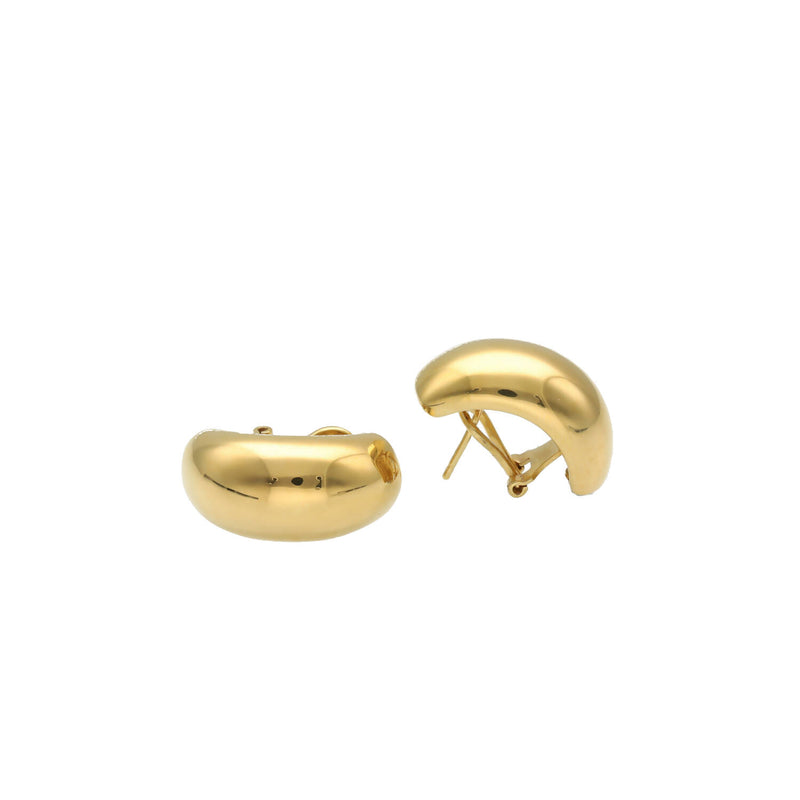 10 Karat Gold Plain Shells Clip Earrings