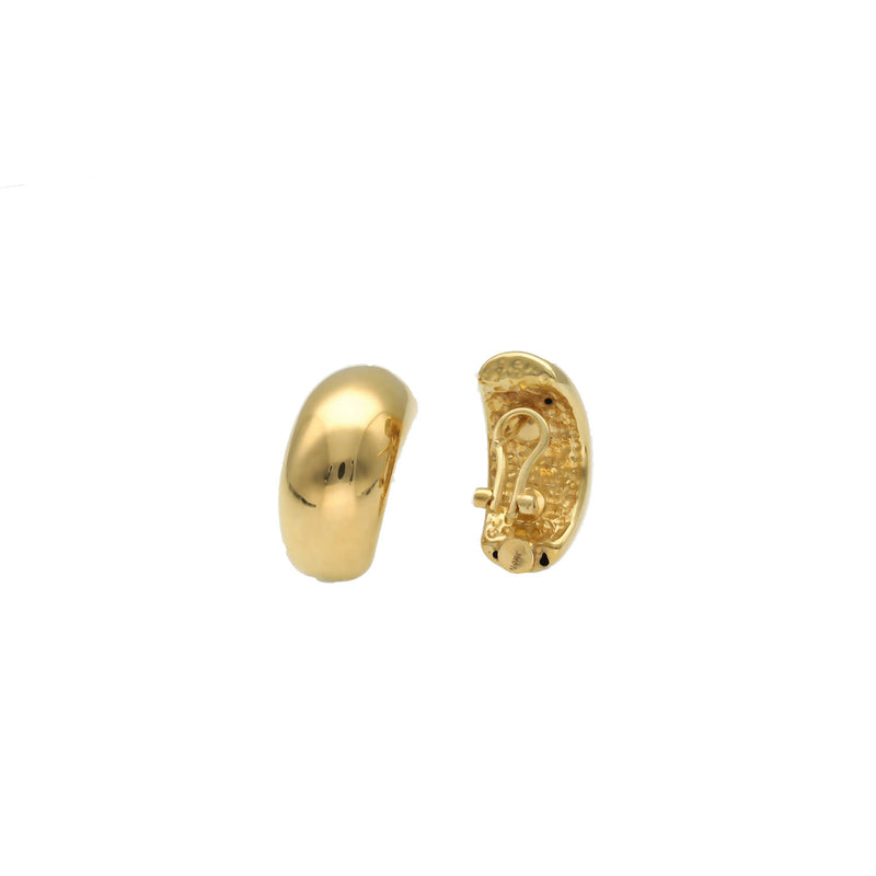10 Karat Gold Plain Shells Clip Earrings