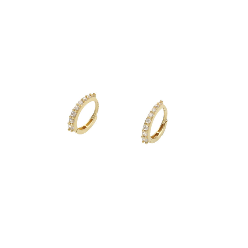 14 Karat Gold & cz Hoop Earrings