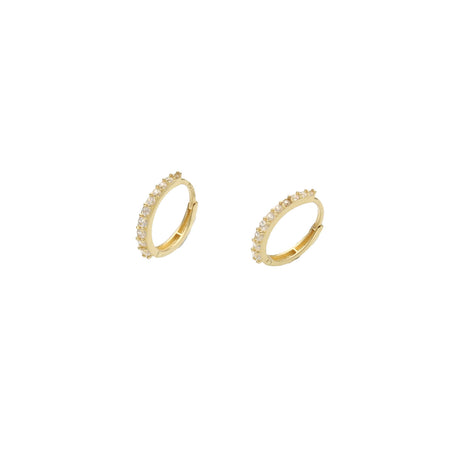 14 Karat Gold & cz Hoop Earrings