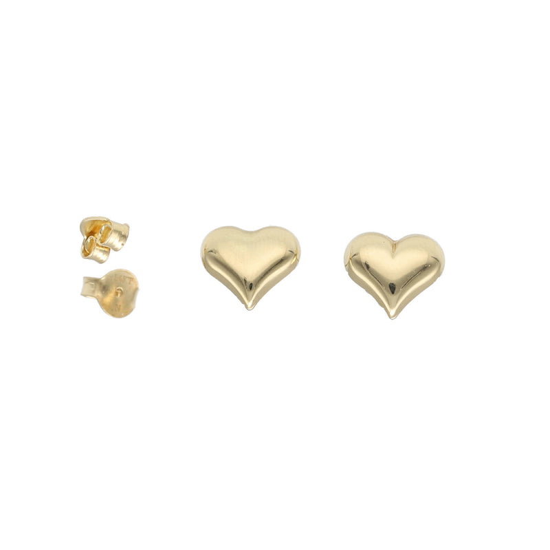 14 Karat Gold Heart Stud Earrings