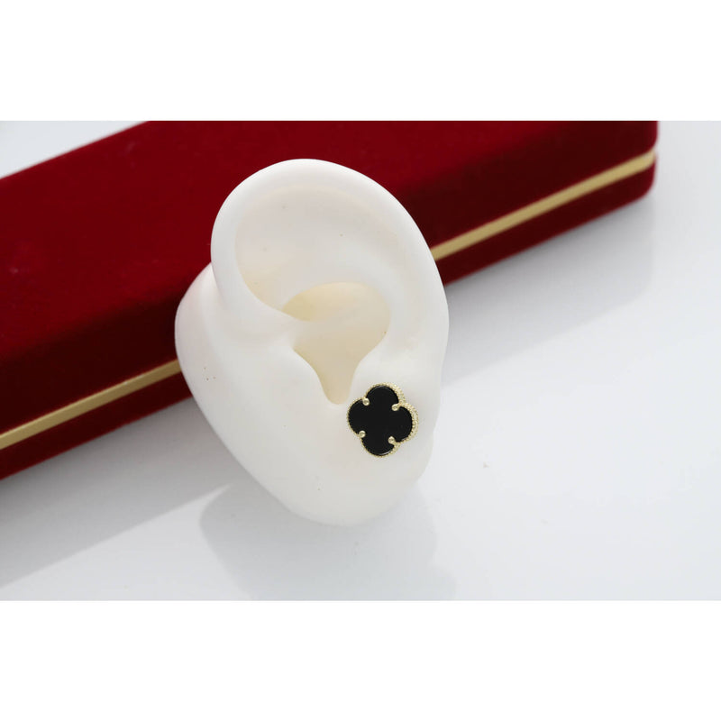 10 Karat Gold & Onyx Stud Earrings