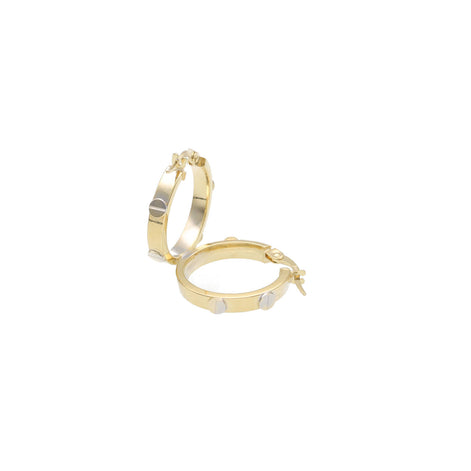 14 Karat Gold Screw Head Hoops Earrings