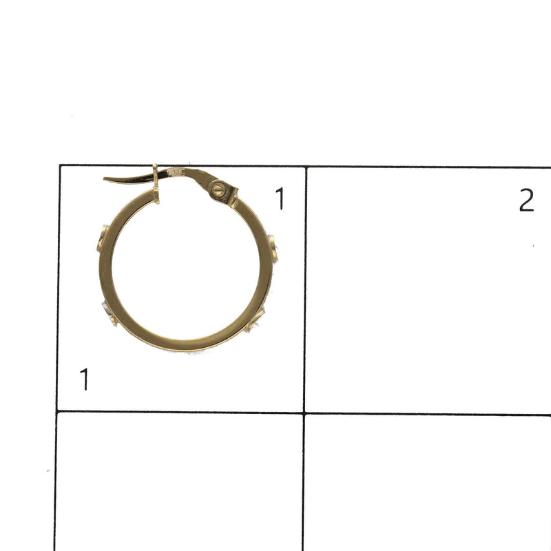 14 Karat Gold Screw Head Hoops Earrings