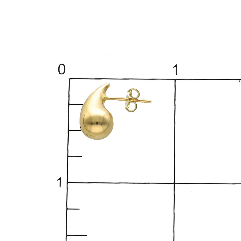 10 Karat Gold plain Drop Stud Earrings