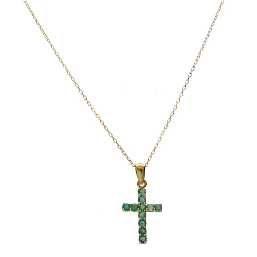 Small Necklace with Emerald Cross