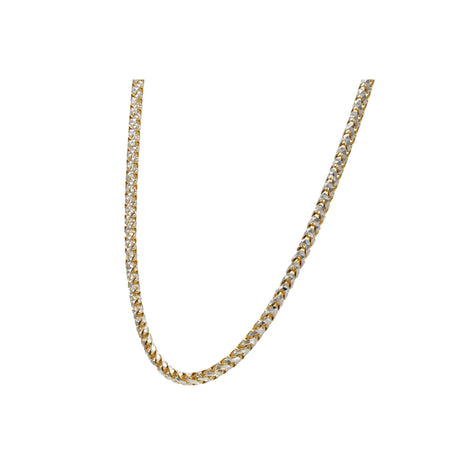 10 Karat Gold Two Tone Diamond Cut Franco Rounded Chain