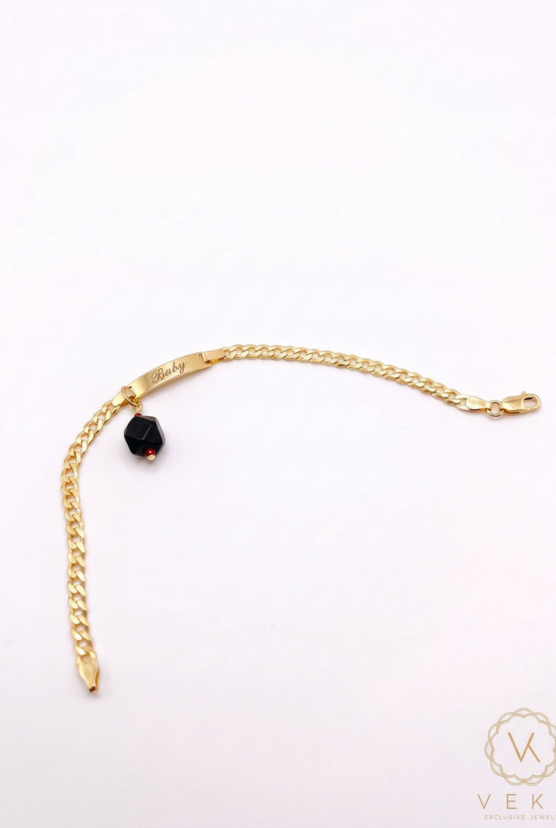 10K Solid Gold Cuban Link Baby ID Bracelet - 3mm (6")