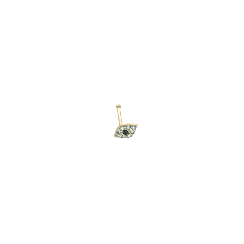 14k Gold Evil Eye Nose Piercing