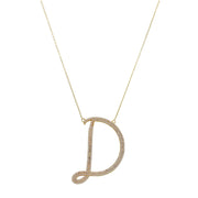 14 karat gold initial D necklace