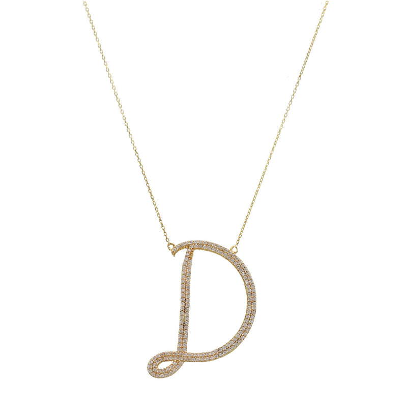14 karat gold initial D necklace