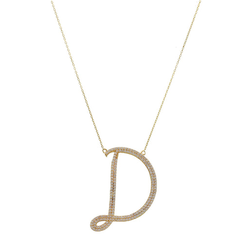 14 karat gold initial D necklace