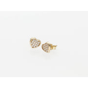 14k Gold Heart Stud Earrings