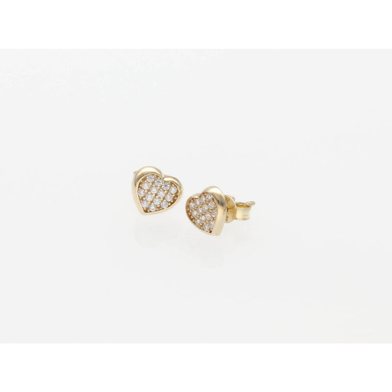 14k Gold Heart Stud Earrings